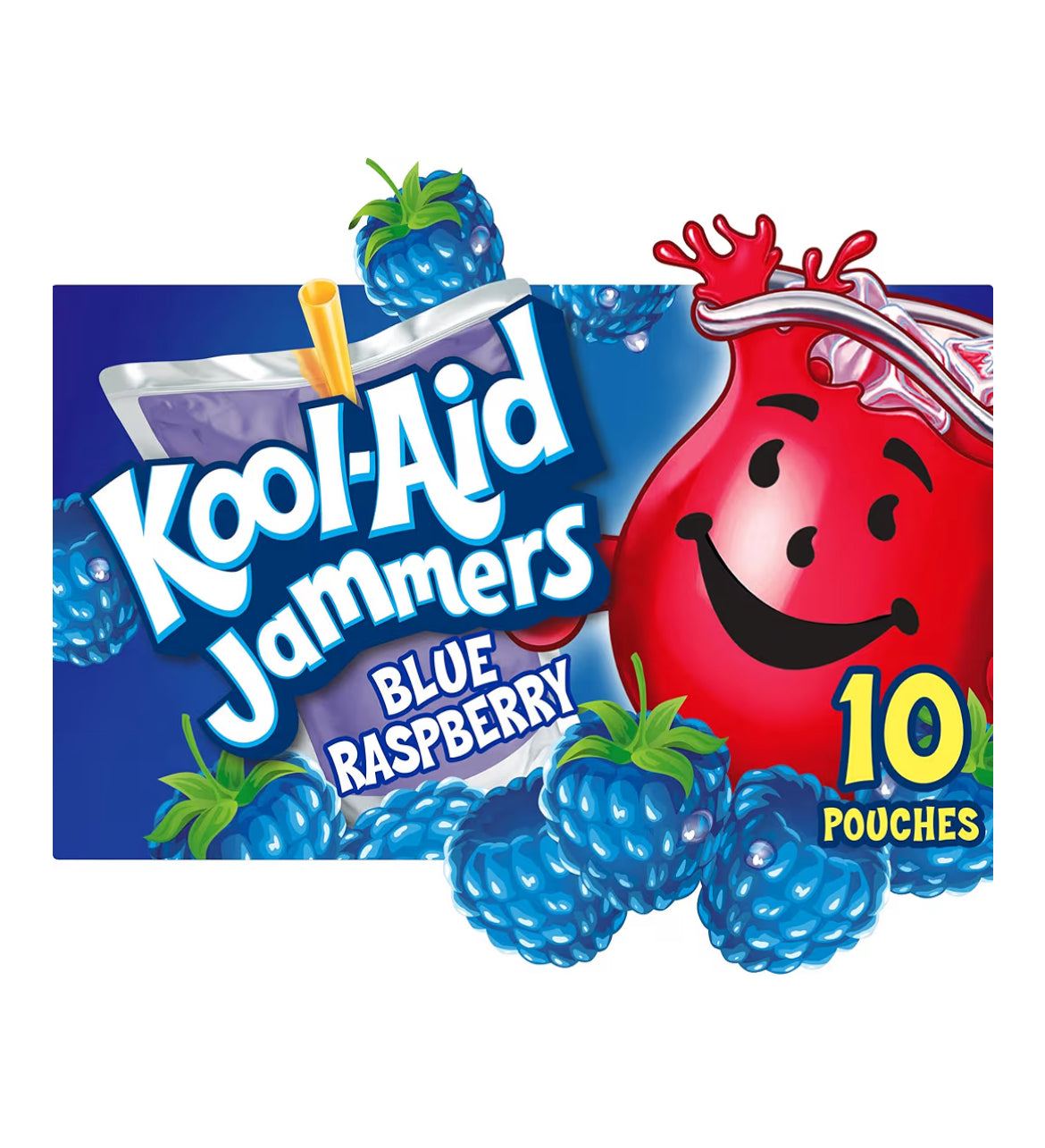 Kool-Aid Jammers blue raspberry drink pouch with vitamin C for on-the-go hydration
