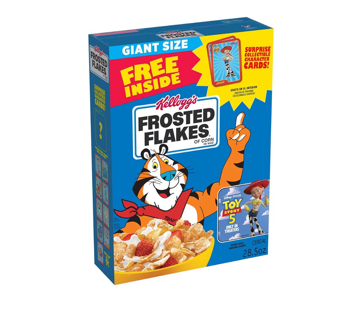 Kellogg's Frosted Flakes Breakfast Cereal fat free giant 28.5 oz box