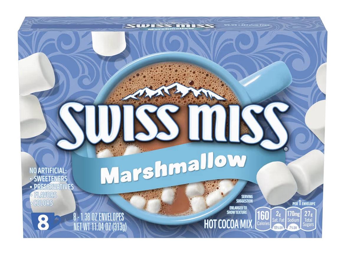 Swiss Miss Chocolate Hot Cocoa Mix 8-count packets with marshmallows box
