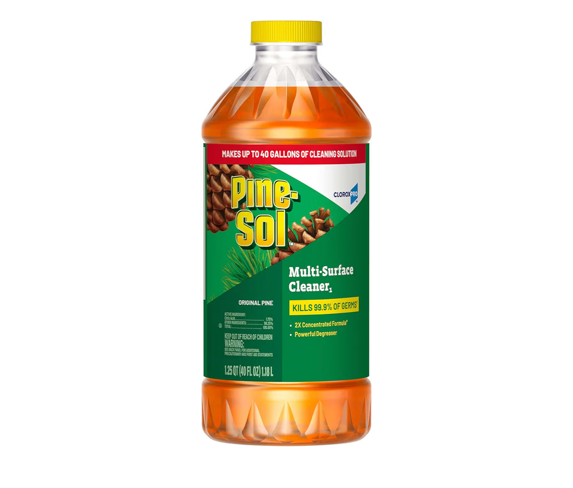 Pine Sol CloroxPro Pine Multi-Surface Cleaner bottles in store display