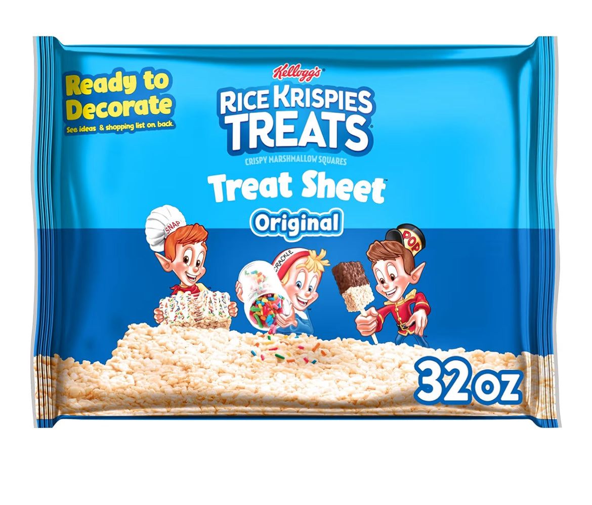 Kellogg's Rice Krispies Treats original marshmallow sheet snack in 32oz bag for kids and baking projects