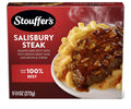 Stouffer's Salisbury Steak frozen meal with macaroni and cheese in onion gravy