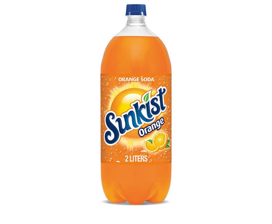 67.6 fl oz bottle of Sunkist Orange Soda with bold citrus flavor and caffeine boost