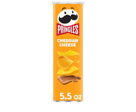 Pringles Potato Crisps Cheddar Cheese 5.5oz can for on-the-go snacks