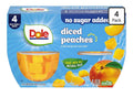 Dole Fruit Bowls diced peaches in 100% juice 4-pack gluten and dairy free snack cups