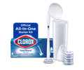 Clorox ToiletWand disposable toilet cleaning system with wand, caddy, and refills killing 99.9% germs