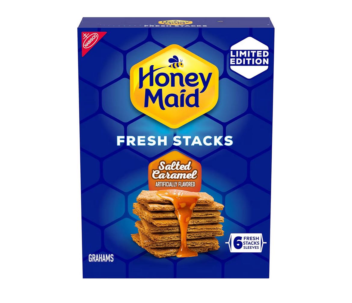 HONEY MAID Fresh Stacks Salted Caramel Graham Crackers limited edition travel snack pack 12.2 oz