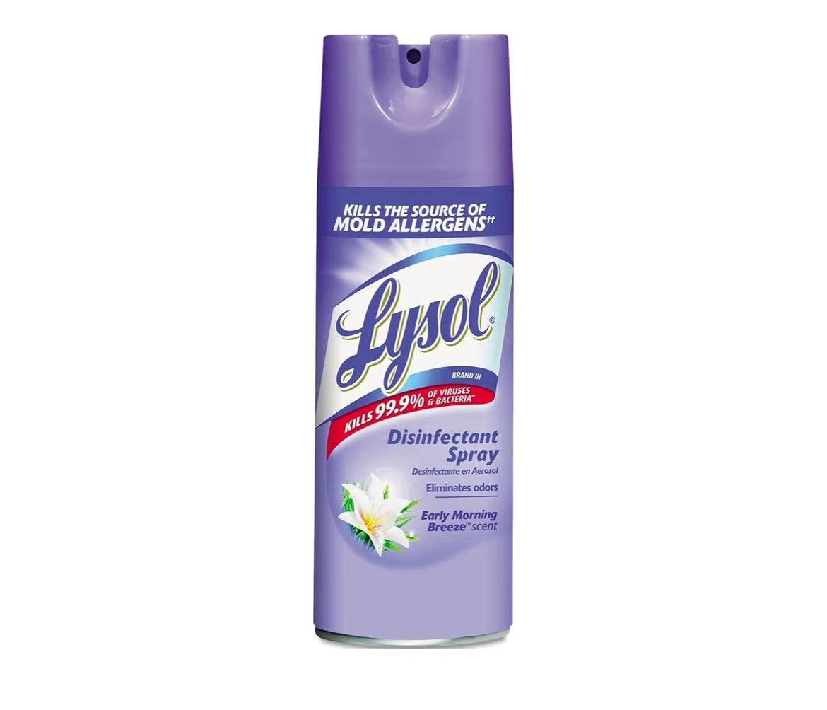 Lysol Disinfectant Spray Early Morning Breeze 12.5 oz canister on white background