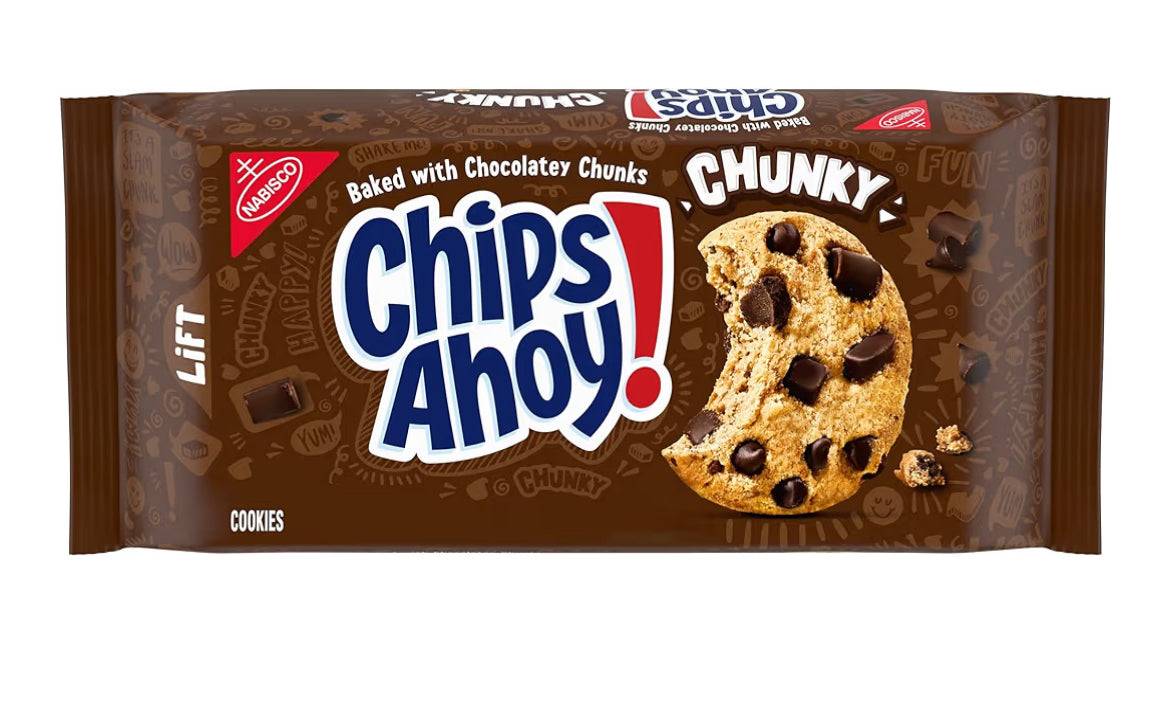 CHIPS AHOY! Chunky Chocolate Chip Cookies in resealable 11.8 oz package with chocolate chunks