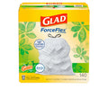 Glad ForceFlex Tall Kitchen Trash Bags 13 Gallon 140 Count packaging with Gain Original scent