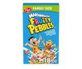 Marshmallow Fruity PEBBLES gluten-free breakfast cereal box with colorful marshmallows and fruity flavors