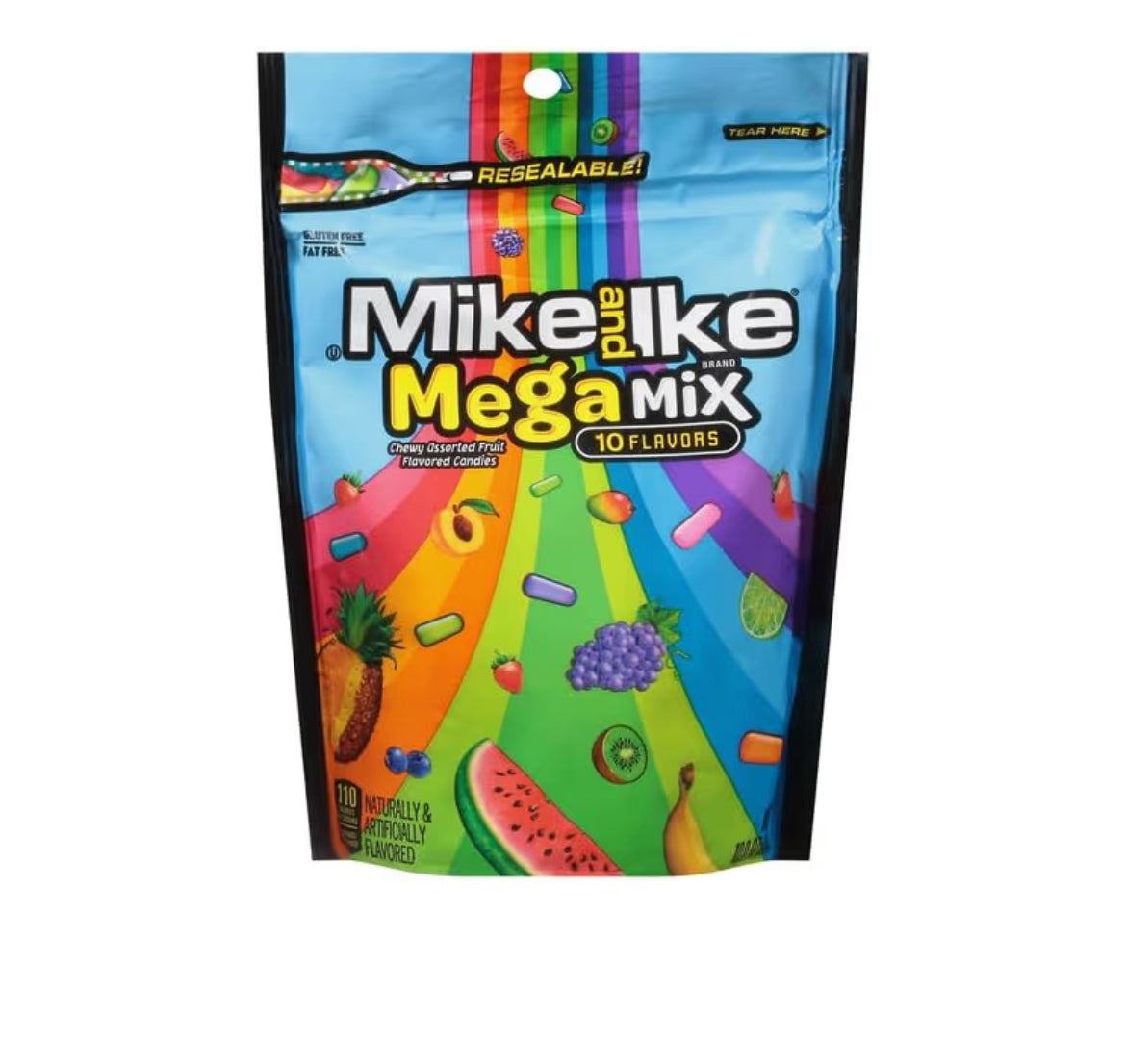Mike and Ike Candy 10 Flavors Mega Mix 10 Ounce pack colorful candy pieces