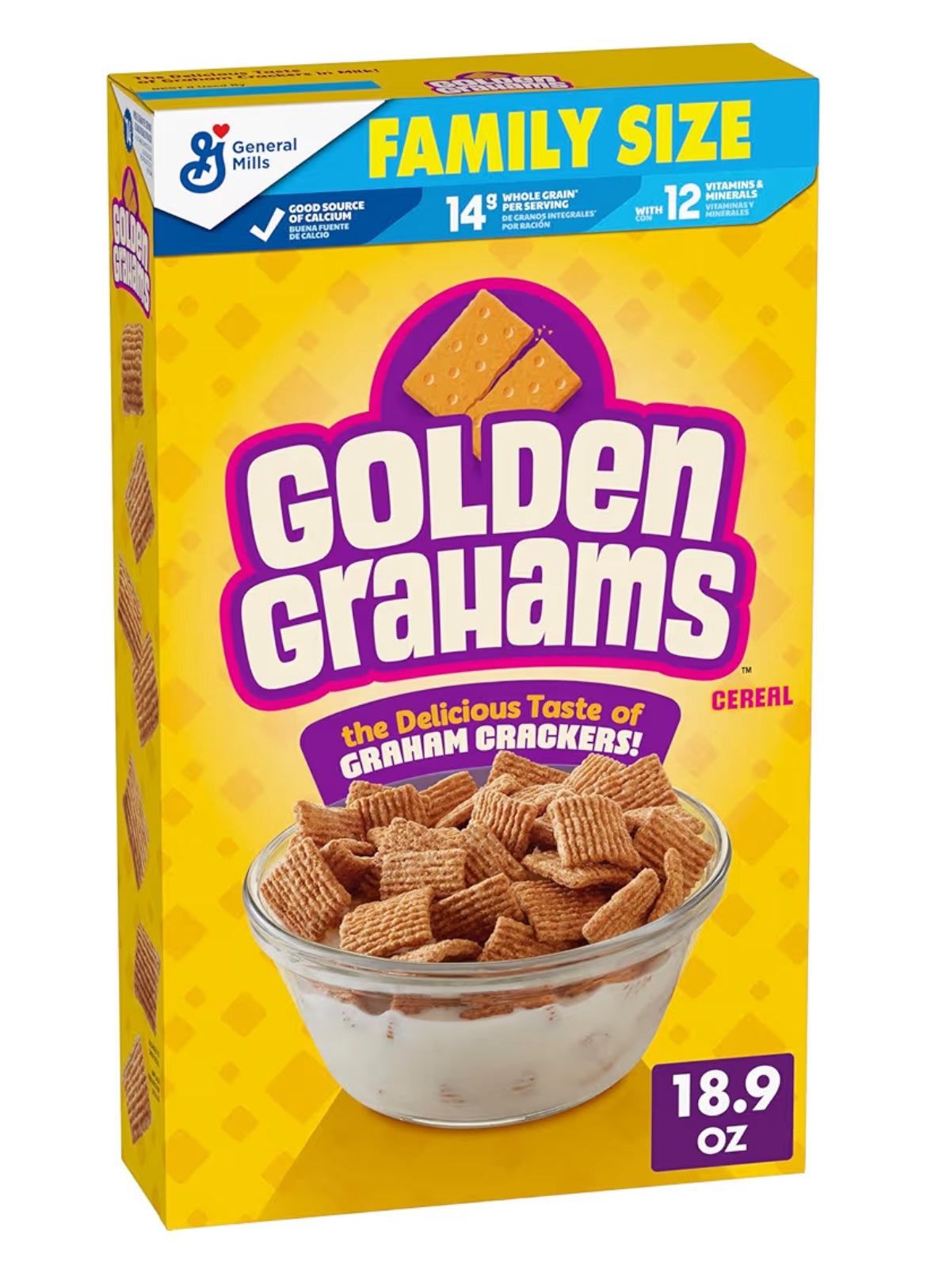 Golden Grahams Breakfast Cereal, Graham Cracker Taste, Made with Whole Grain, Family Size, 18.9 oz