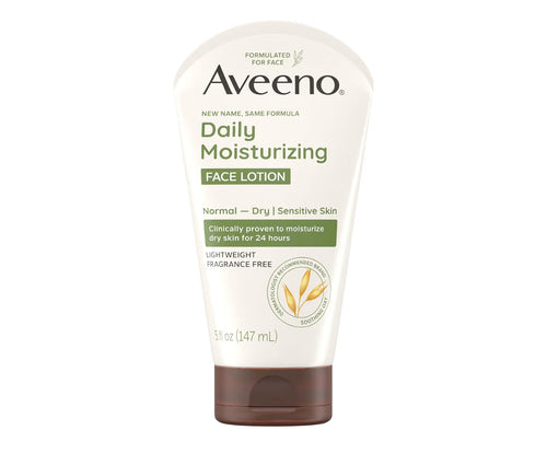 Aveeno Daily Moisturizing Face Lotion bottle with oat ingredients for sensitive skin