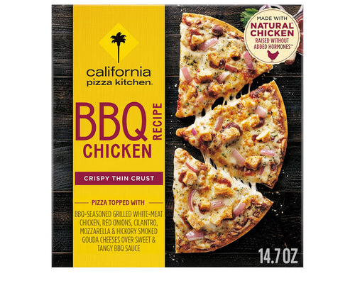 California Pizza Kitchen BBQ Chicken frozen pizza with crispy thin crust and grilled chicken