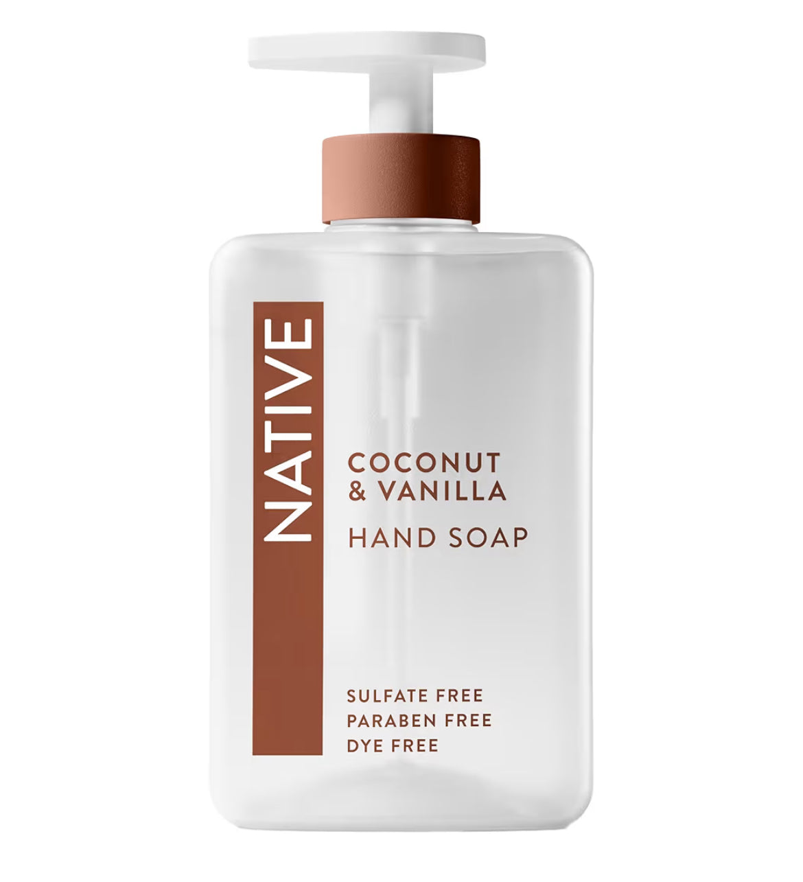 Native Liquid Hand Soap, Coconut & Vanilla Scent, Non-Drying Formula for Soft, Smooth Hands, Made with Plant-Based Cleansers, Sulfate & Paraben Free, 13 oz Bottle