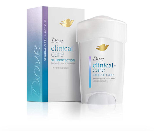 Dove Clinical + Care Antiperspirant Deodorant Soft Solid for Women 1.7 oz with nourishing serum and odor protection