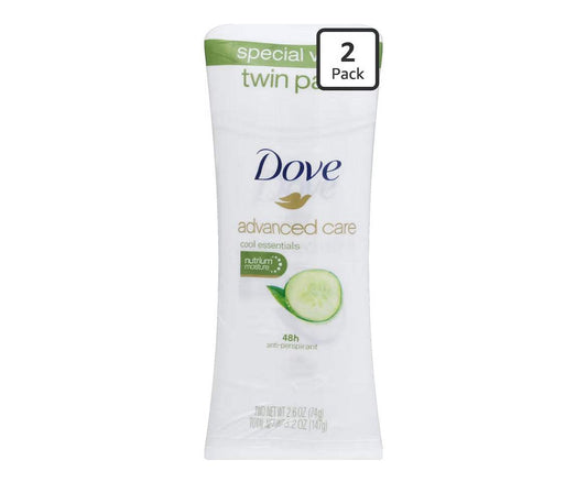 Dove Advanced Care Cool Essentials antiperspirant deodorant twin pack with Pro-Ceramide Technology for 72-hour odor protection