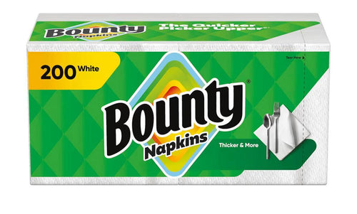 Bounty Paper Napkins white 200 count pack for quick mess cleanup