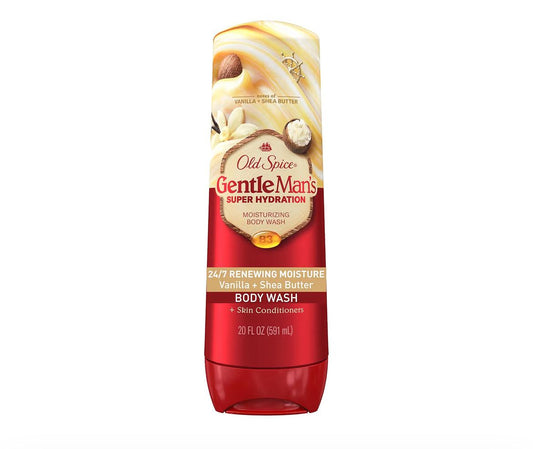 Old Spice Body Wash GentleMan’s Super Hydration with vanilla and shea butter scent, 20 oz bottle