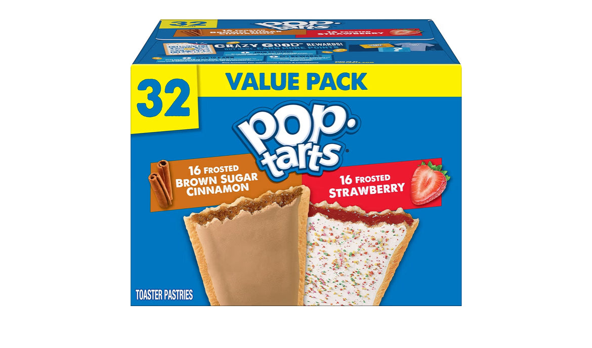 Pop-Tarts Toaster Pastries, Breakfast Foods, Kids Snacks, Mega Value Pack, Variety Pack (32 Pop-Tarts)