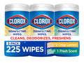 Clorox Disinfecting Wipes pack of three with fresh lemon scent and multi-surface antibacterial cleaning for allergy season