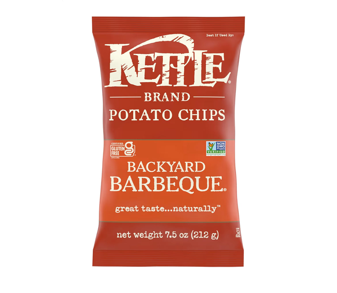 Kettle Brand Backyard Barbeque Kettle Potato Chips, Gluten-Free, Non-GMO, 7.5 oz Bag