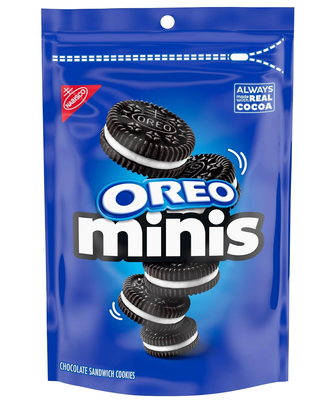 OREO Minis Chocolate Sandwich Cookies snack pack with bite-sized chocolate wafers and creme filling