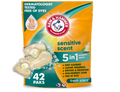 ARM & HAMMER Sensitive Skin Laundry Detergent 5-in-1 Power Paks 42 count pack with hypoallergenic fresh scent