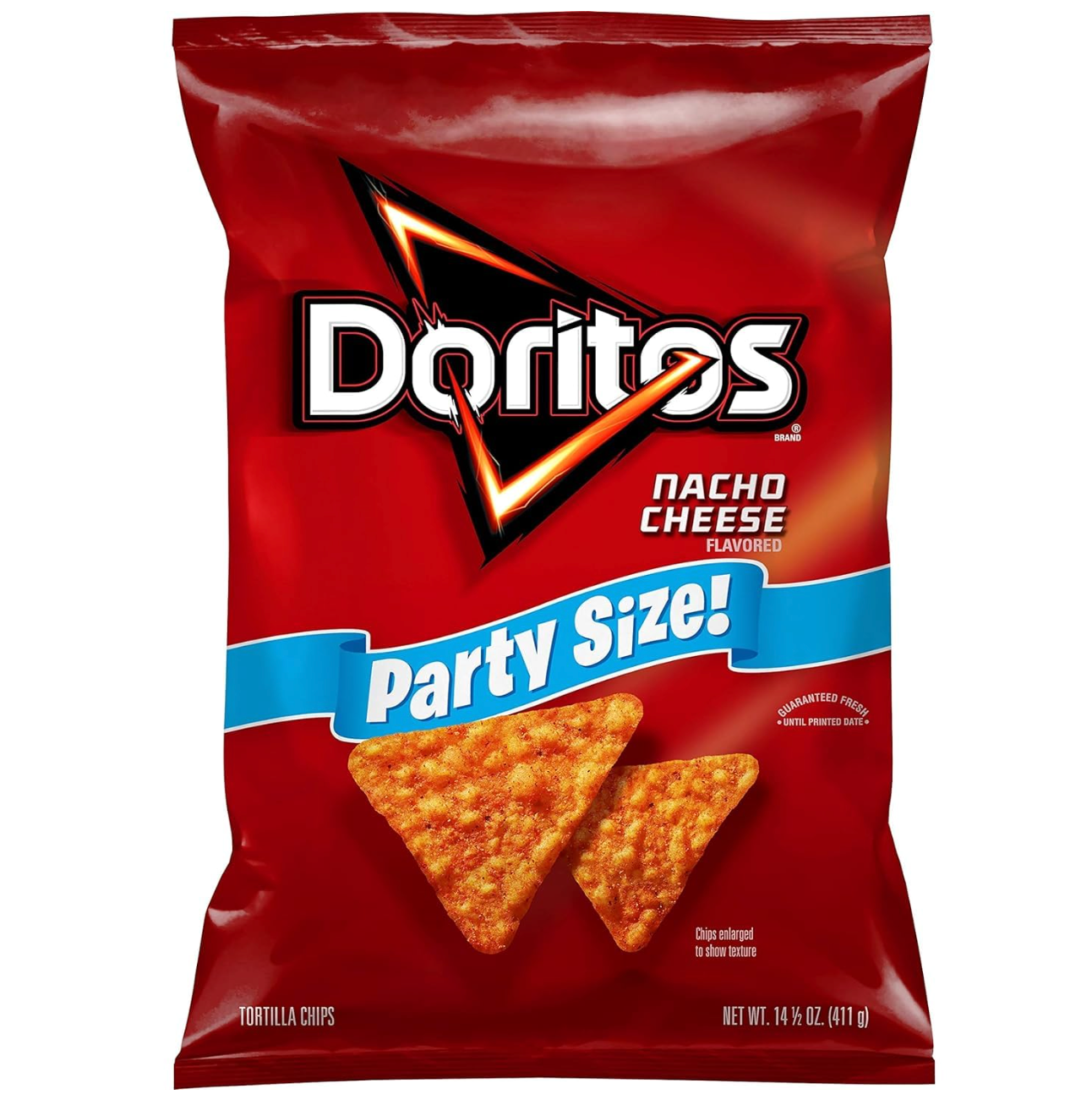 Doritos Tortilla Chips, Nacho Cheese Chips, Party Size, 14.5oz Bag